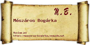 Mészáros Bogárka névjegykártya